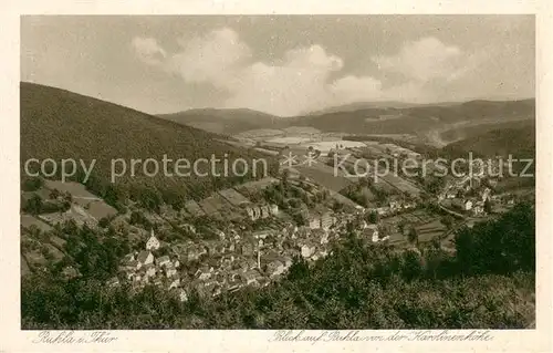 AK / Ansichtskarte Ruhla Panorama Blick von der Karolinenhoehe Kupfertiefdruck Ruhla