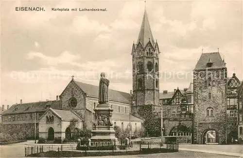 AK / Ansichtskarte Eisenach_Thueringen Karlsplatz mit Lutherdenkmal Eisenach Thueringen