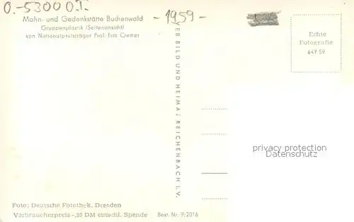 AK / Ansichtskarte Buchenwald_Weimar Mahn  und Gedenkstaette Gruppenplastik von Nationalpreistraeger Prof. Fritz Cremer Buchenwald Weimar