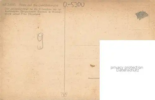 AK / Ansichtskarte Weimar__Thueringen Blick auf die Jakobskirch 