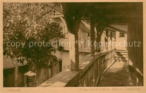 AK / Ansichtskarte Weimar__Thueringen Kirms Krackow Haus Gang im Hofgebaeude 