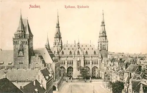 AK / Ansichtskarte Aachen Rathaus Rueckseite Aachen
