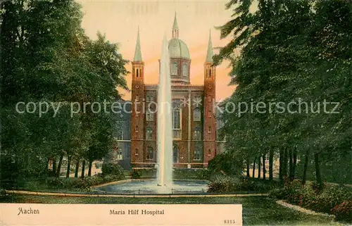 AK / Ansichtskarte Aachen Maria Hilf Hospital Lithographie Aachen