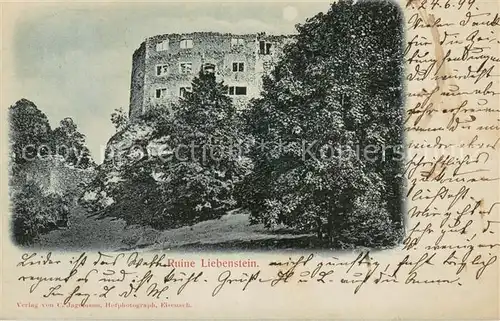 AK / Ansichtskarte Bad_Liebenstein Burgruine Liebenstein im Mondschein Bad_Liebenstein