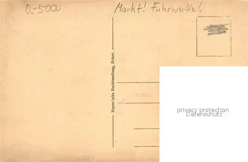 AK / Ansichtskarte Erfurt Dom und Severikirche Marktplatz Pferdefuhrwerke Denkmal Erfurt