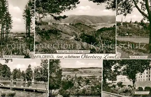 AK / Ansichtskarte Waldbroel Panorama Siegtal Strandbad Krankenhaus Waldbroel