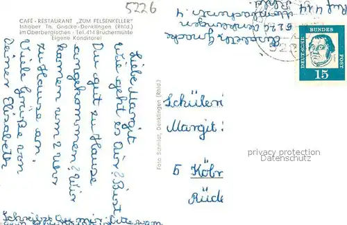 AK / Ansichtskarte Bruechermuehle Cafe Restaurant Zum Felsenkeller Gastraum Fontaene Panorama Bruechermuehle