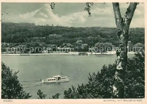 AK / Ansichtskarte Bredeney Ruhrtal mit Baldeneysee Fahrgastschiff Bredeney