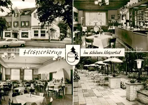 AK / Ansichtskarte Heidhausen_Essen Gaststaette Restaurant Hesperkrug Gastraum Terrasse Heidhausen Essen