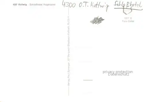 AK / Ansichtskarte Kettwig Schlosshotel Hugenpoet Kettwig