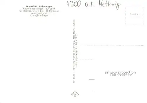 AK / Ansichtskarte Isenbuegel Gaststaette Schoenberger Gastraum Gartenterrasse Minigolf Isenbuegel