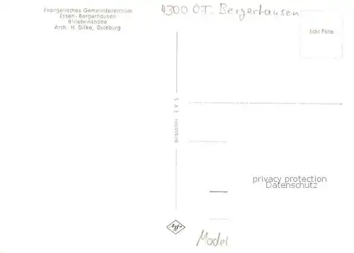 AK / Ansichtskarte Bergerhausen_Essen Evangelisches Gemeindezentrum Modell Bergerhausen Essen