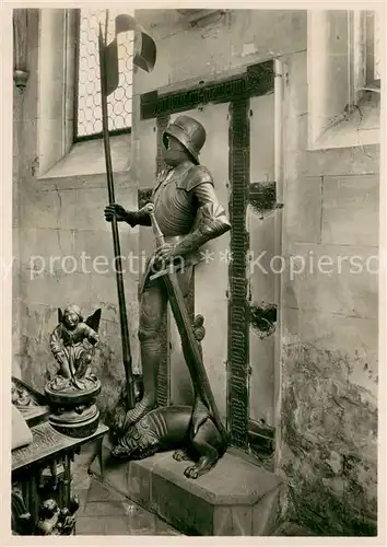 AK / Ansichtskarte Roemhild Stadtkirche Ritter Graf Otto IV. von Henneberg Bronzestatue von Peter Vischer Roemhild