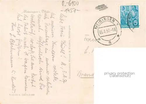 AK / Ansichtskarte Meiningen_Thueringen Panorama Meiningen Thueringen