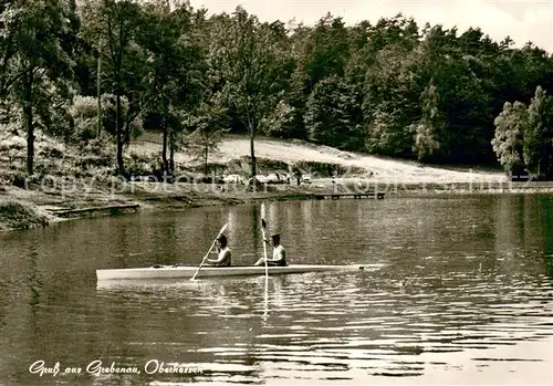 AK / Ansichtskarte Grebenau_Grebenau Partie am See Kajakfahren Grebenau Grebenau
