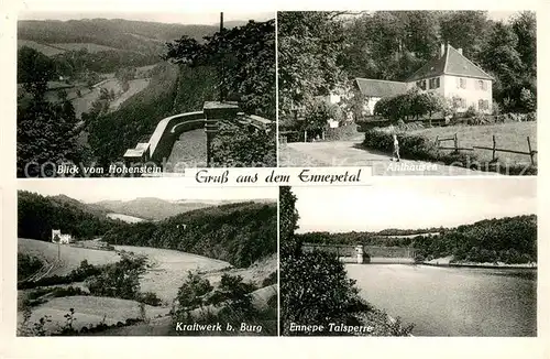 AK / Ansichtskarte Ennepetal_Voerde Blick vom Hohenstein Ahlhausen Kraftwerk bei Burg Enneppe Talsperre Ennepetal Voerde