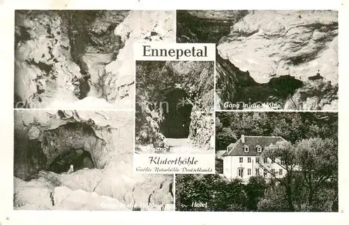 AK / Ansichtskarte Ennepetal_Voerde Kluterthoehle Eingang Gang in die Hoehel Hotel Ennepetal Voerde