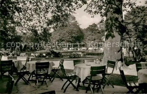 AK / Ansichtskarte Bad_Oeynhausen Rosengarten Terrasse Bad_Oeynhausen