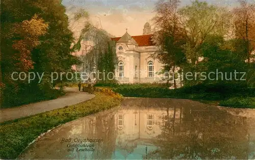 AK / Ansichtskarte Bad_Oeynhausen Goldfischteich Lesehalle Bad_Oeynhausen