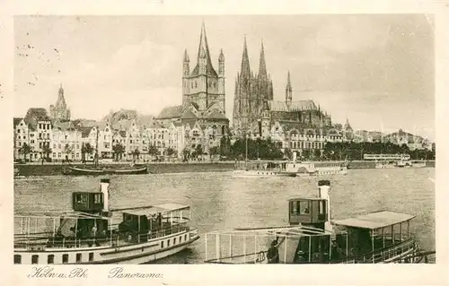 AK / Ansichtskarte Koeln_Rhein Panorama mit Dom Koeln_Rhein