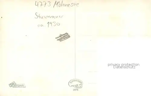 AK / Ansichtskarte Moehnesee Moehnetalsperre Staumauer Moehnesee