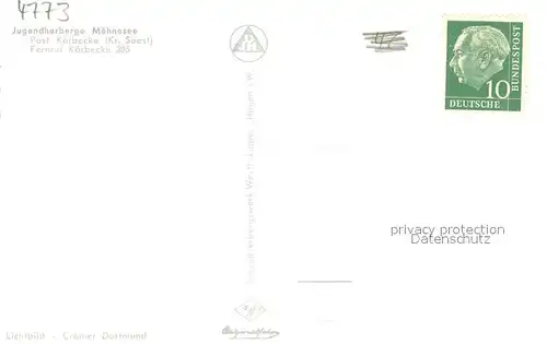 AK / Ansichtskarte Koerbecke_Moehnesee Jugendherberge  Koerbecke Moehnesee