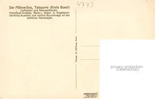 AK / Ansichtskarte Koerbecke_Moehnesee Moehnesee Talsperre Jugendherberge  Koerbecke Moehnesee