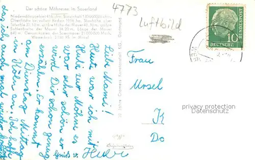 AK / Ansichtskarte Koerbecke_Moehnesee Talsperre Staumauer Koerbecke Moehnesee