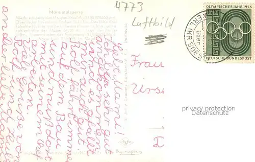 AK / Ansichtskarte Koerbecke_Moehnesee Sperrmauer  Koerbecke Moehnesee