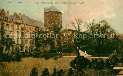 AK / Ansichtskarte Koeln_Rhein Alte Stadtmauer am Hansaring Koeln_Rhein