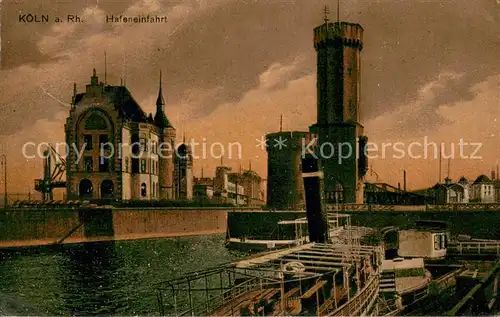 AK / Ansichtskarte Koeln_Rhein Hafeneinfahrt Koeln_Rhein