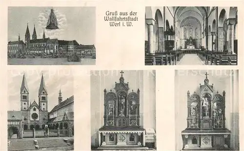 AK / Ansichtskarte Werl_Westfalen Wallfahrtskirche Inneres Altar Treppenaufgang Werl_Westfalen