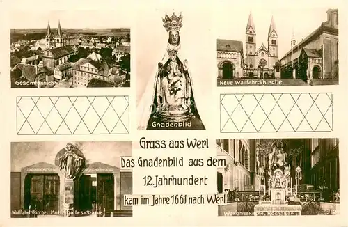 AK / Ansichtskarte Werl_Westfalen Panorama Wallfahrtskirche Inneres Mutter Gottes Strasse  Werl_Westfalen