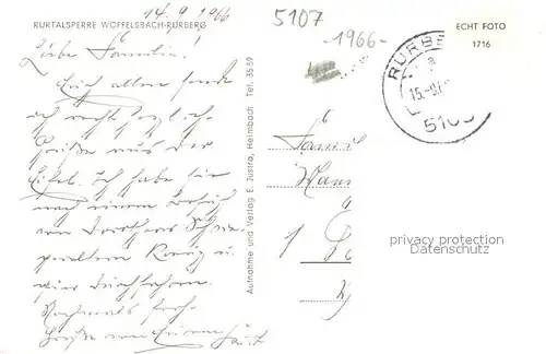 AK / Ansichtskarte Rurberg Rurtalsperre Woffelbach  Rurberg Rurberg