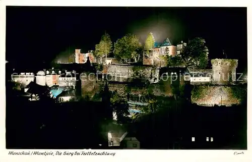 AK / Ansichtskarte Monschau Montjoie Die Burg bei Festbeleuchtung Monschau