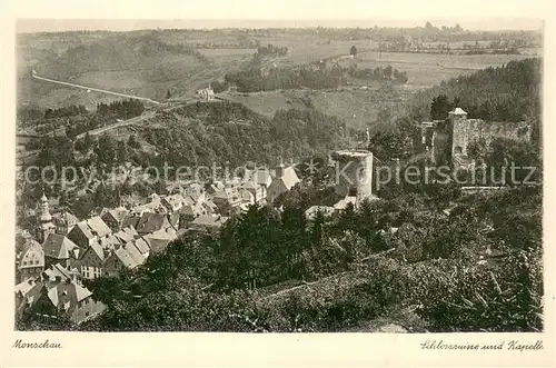 AK / Ansichtskarte Monschau Eifel Schlossruine und Kapelle Monschau