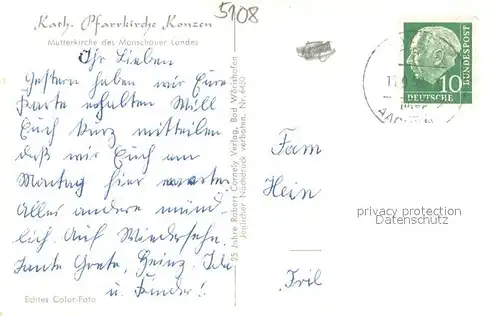 AK / Ansichtskarte Monschau Kath. Pfarrkirche Konzen Eifel Monschau