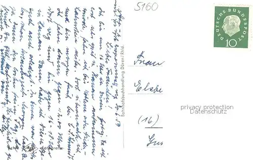 AK / Ansichtskarte Dueren_Rheinland Markt Stadthalle Johannesbruecke Zehnthofstrasse St.Anna Kirche Evgl.Kirche Hoeschplatz Stadtmauer Sparkasse Dueren_Rheinland