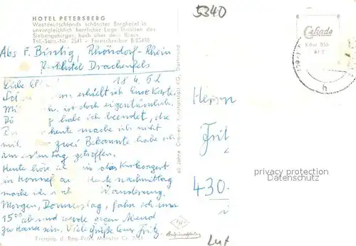 AK / Ansichtskarte Rhoendorf Hotel Petersberg Siebengebirge  Rhoendorf