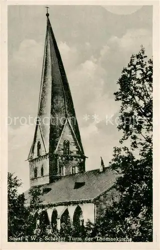 AK / Ansichtskarte Soest_DE_NRW Schiefer Turm der Thomaekirche 