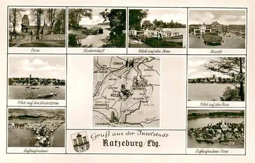 AK / Ansichtskarte Ratzeburg Dom Fischeridyll Markt Wasserturm Domblick  Ratzeburg