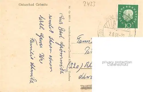 AK / Ansichtskarte Groemitz_Ostseebad Strand Promenade Groemitz_Ostseebad