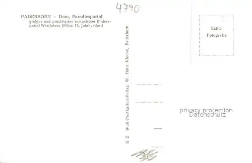 AK / Ansichtskarte Paderborn Dom Paradiesportal Paderborn