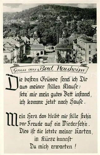 AK / Ansichtskarte Bad_Nauheim Stadtpanorama Grusskarte Gedicht Bad_Nauheim