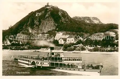 AK / Ansichtskarte Drachenfels Ausflugsdampfer Rheinpartie Hotel Bellevue Drachenfels