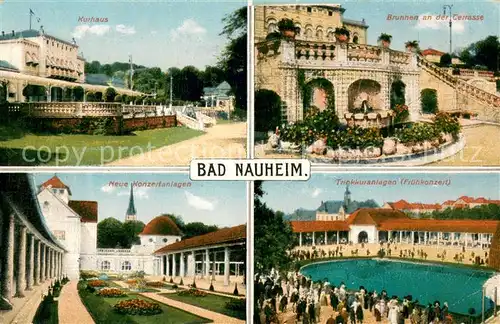 AK / Ansichtskarte Bad_Nauheim Kurhaus Brunnen Konzertanlagen Trinkkuranlagen Fruehkonzert Bad_Nauheim