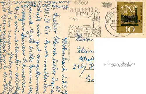 AK / Ansichtskarte Friedberg_Hessen Partie am Burggraben Friedberg Hessen