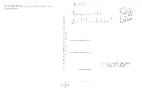 AK / Ansichtskarte Idar Oberstein Innenansicht Felsenkirche Idar Oberstein