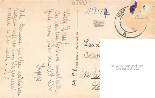 AK / Ansichtskarte Oberstein_Nahe Partie an der Nahe Blick auf die Felsenkirche Oberstein_Nahe