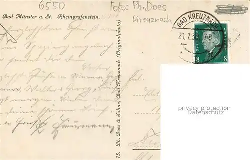 AK / Ansichtskarte Bad_Muenster_Stein_Ebernburg Rheingrafenstein Blick ins Nahetal Bad_Muenster